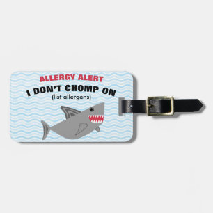 À Bagage Étiquette vigilante de requin d'allergie