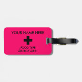 À Bagage Étiquette vigilante d'identification d'allergie (Dos horizontal)