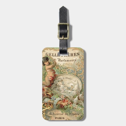 À Bagage Étiquette vintage/victorien de Français (Devant Vertical)