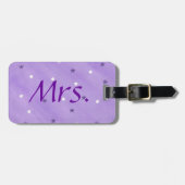À Bagage Étoiles violettes et blanches - étiquette Mme Lugg (Devant horizontal)