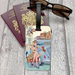 À Bagage Fille de vacances Voyage Paris   Étiquette de baga