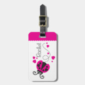 À Bagage Filles volant coeur ladybug rose nommé étiquette d (Devant Vertical)