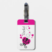 À Bagage Filles volant coeur ladybug rose nommé étiquette d (Dos Vertical)