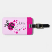 À Bagage Filles volant coeur ladybug rose nommé étiquette d (Devant horizontal)