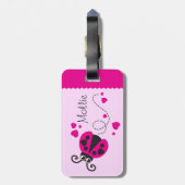 À Bagage Filles volant coeur ladybug rose nommé étiquette d (Dos Vertical)