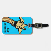 À Bagage Giraffe graphique riant nommé étiquette de bagages (Devant horizontal)