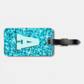 À Bagage Glitz Bleu monogramme bagages étiquette 2 côtés (Dos horizontal)