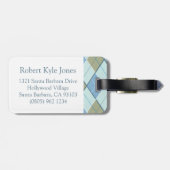 À Bagage Golf Jacquard motif tee bleu marron étiquette baga (Dos horizontal)