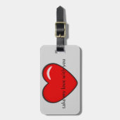 À Bagage Grande étiquette de bagages coeur rouge (Devant Vertical)