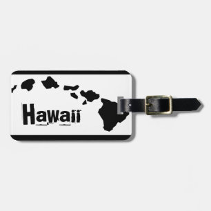 À Bagage Hawaii île blanc noir personnalisable étiquette ba