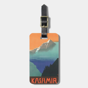 À Bagage Inde (Cachemire) Affiche de voyage étiquette de ba