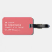 À Bagage J - monogramme animal - étiquette de bagages (Dos horizontal)