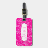 À Bagage Joli damas fleur sauvage rose nommé étiquette de b (Devant Vertical)