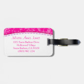 À Bagage Joli damas fleur sauvage rose nommé étiquette de b (Dos horizontal)