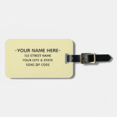 À Bagage Jolie feuille tropicale, citons | étiquette de bag (Devant horizontal)