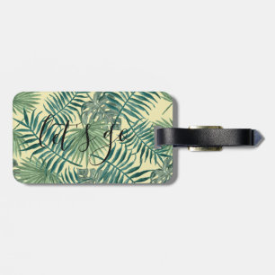 À Bagage Jolie feuille tropicale, citons   étiquette de bag