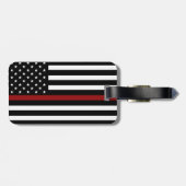 À Bagage Ligne rouge mince étiquette personnalisable de (Dos horizontal)