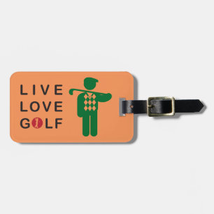 À Bagage Live love golf, étiquette bagage.