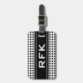 À Bagage Masculine monogramme voyage étiquette avec carré (Devant Vertical)