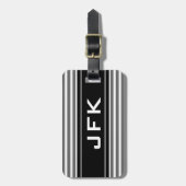 À Bagage Masculine monogramme voyage étiquette avec rayures (Devant Vertical)