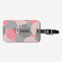 Molules rose-gris personnalisées étiquette de baga