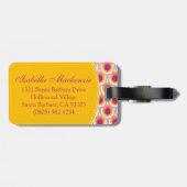 À Bagage Motif rose jaune vif nommé étiquette de bagages (Dos horizontal)