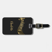 À Bagage Notes de musique Gold&Black moderne étiquette de b (Devant horizontal)