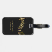 À Bagage Notes de musique Gold&Black moderne étiquette de b (Dos horizontal)