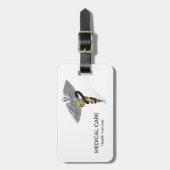 À Bagage Or argenté Médicale de noir de caducée - étiquette (Devant Vertical)