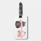 À Bagage Porcs mignons de bande dessinée sur une étiquette (Dos Vertical)