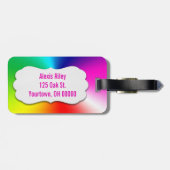 À Bagage prisme arc-en-ciel abstrait avec étiquette biseaut (Dos horizontal)