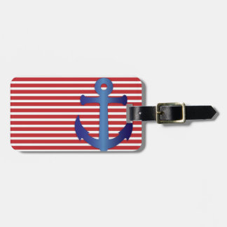 À Bagage Rayures patriotiques et étiquette faite sur