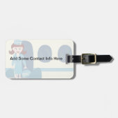 À Bagage Rétro étiquette impertinente de voyage d'hôtesse (Devant horizontal)