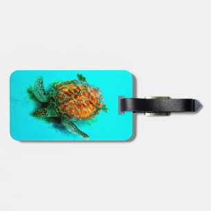 À Bagage sea turtle art turquoise étiquette bagages personn