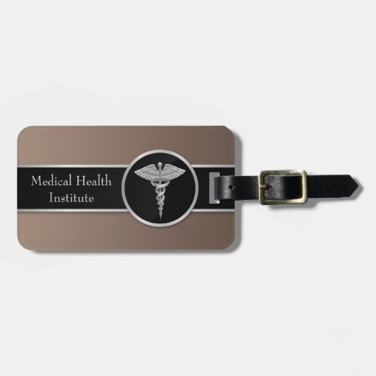 À Bagage Silver Professional Médicale Caduceus - étiquette  (Devant horizontal)