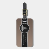 À Bagage Silver Professional Médicale Caduceus - étiquette  (Devant Vertical)