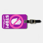 À Bagage Stop Mains de violet rose filles nom étiquette bag (Devant horizontal)