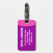À Bagage Stop Mains de violet rose filles nom étiquette bag (Dos Vertical)