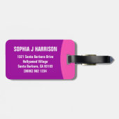 À Bagage Stop Mains de violet rose filles nom étiquette bag (Dos horizontal)