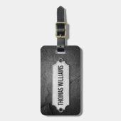 À Bagage texture en pierre noire fissurée avec étiquette mé (Devant Vertical)