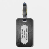 À Bagage texture en pierre noire fissurée avec étiquette mé (Dos Vertical)