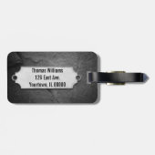 À Bagage texture en pierre noire fissurée avec étiquette mé (Dos horizontal)