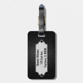 À Bagage texture molle noire avec étiquette métallique (Dos Vertical)