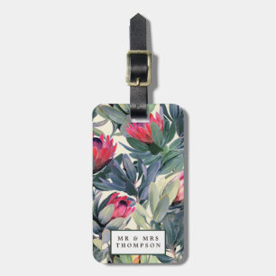 À Bagage tropical palm feuille valise florale tag étiquette
