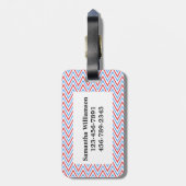 À Bagage Zigzag mignon de Chevron et étiquette patriotique (Dos Vertical)