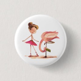 A Bailarina e o Flamingo Ronde Button 3,2 Cm