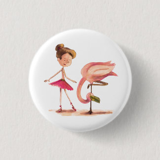 A Bailarina e o Flamingo Ronde Button 3,2 Cm