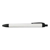 A ballpoint pen with a white, textured barrel  (Bovenkant)