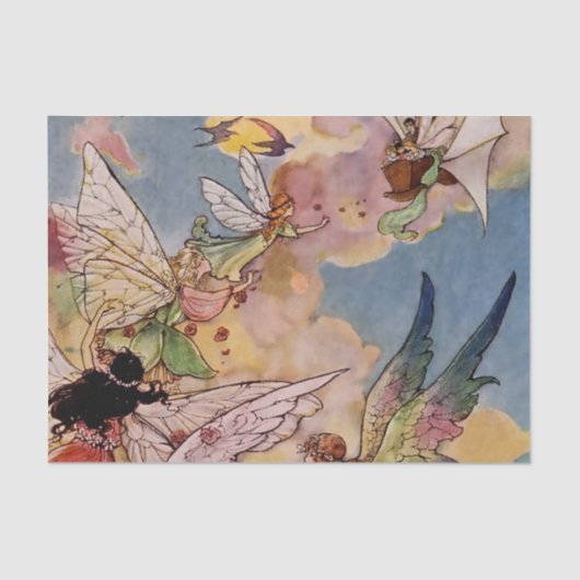 “A Band of Fairies” door Florence Anderson Tissuepapier (Voorkant)