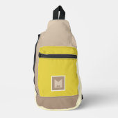 À Bandoulière Sac carrossable beige jaune blanc croix (Recto)